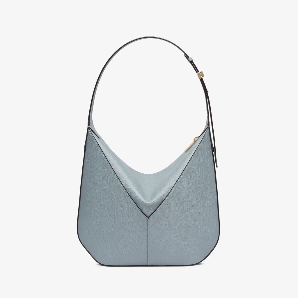 Vivi Hobo Mini Bag - Niagara Blue - Vitello Millepunte Soft - Valextra - 6
