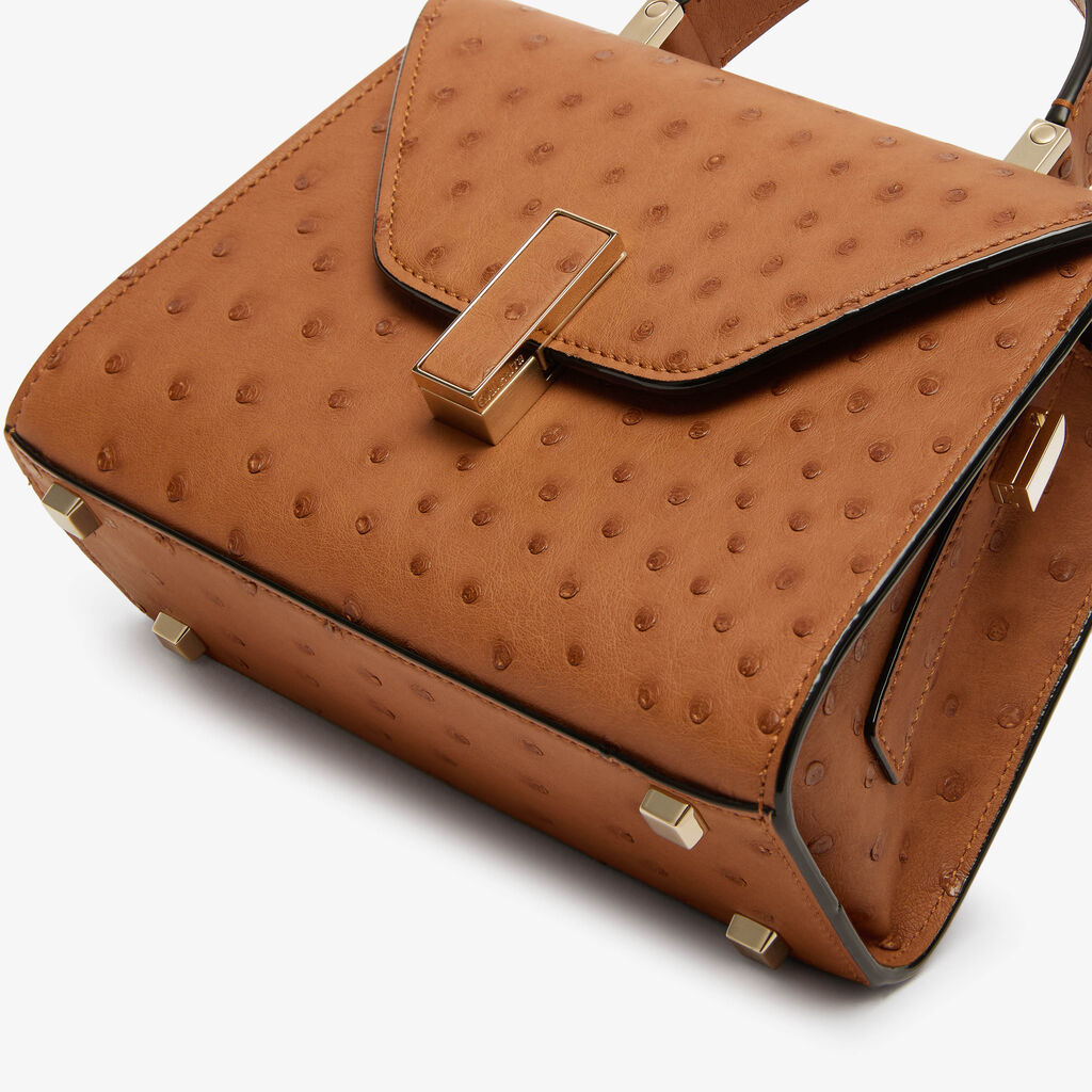Iside Ostrich Crossbody Micro Bag - Gold Brown - Struzzo - Valextra - 4