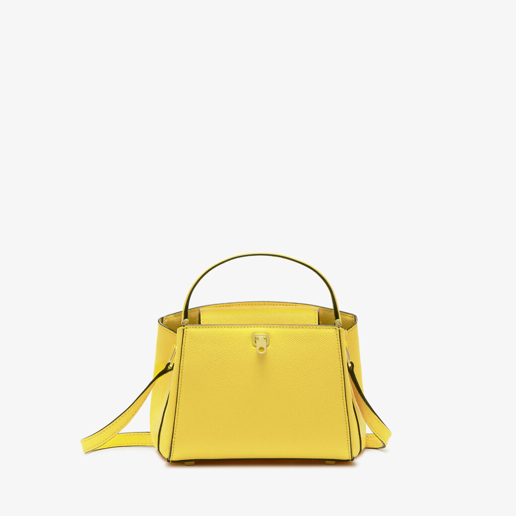 Yellow Leather Micro top handle bag | Valextra Brera
