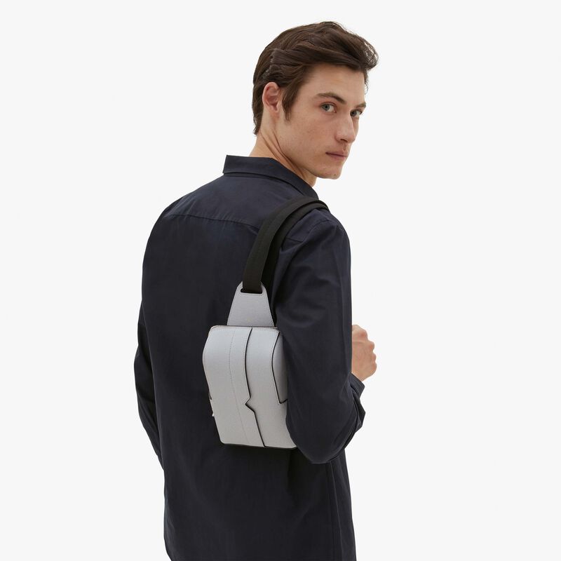 V-Line One Shoulder Mini Backpack - Stone Grey - Millepunte calf leather - Valextra - 2