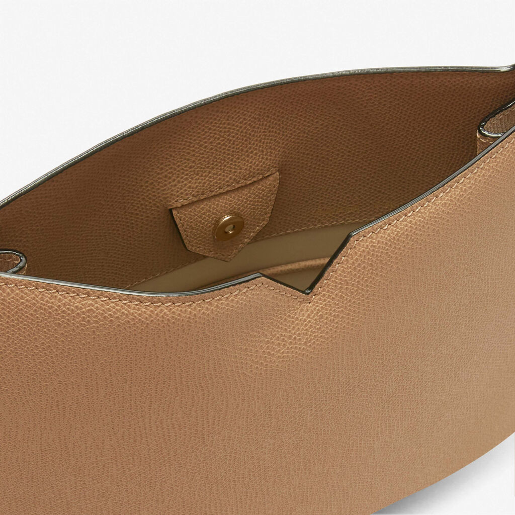 Hobo Weekend Medium Bag - Cashmere Beige - Vitello VS - Valextra - 3