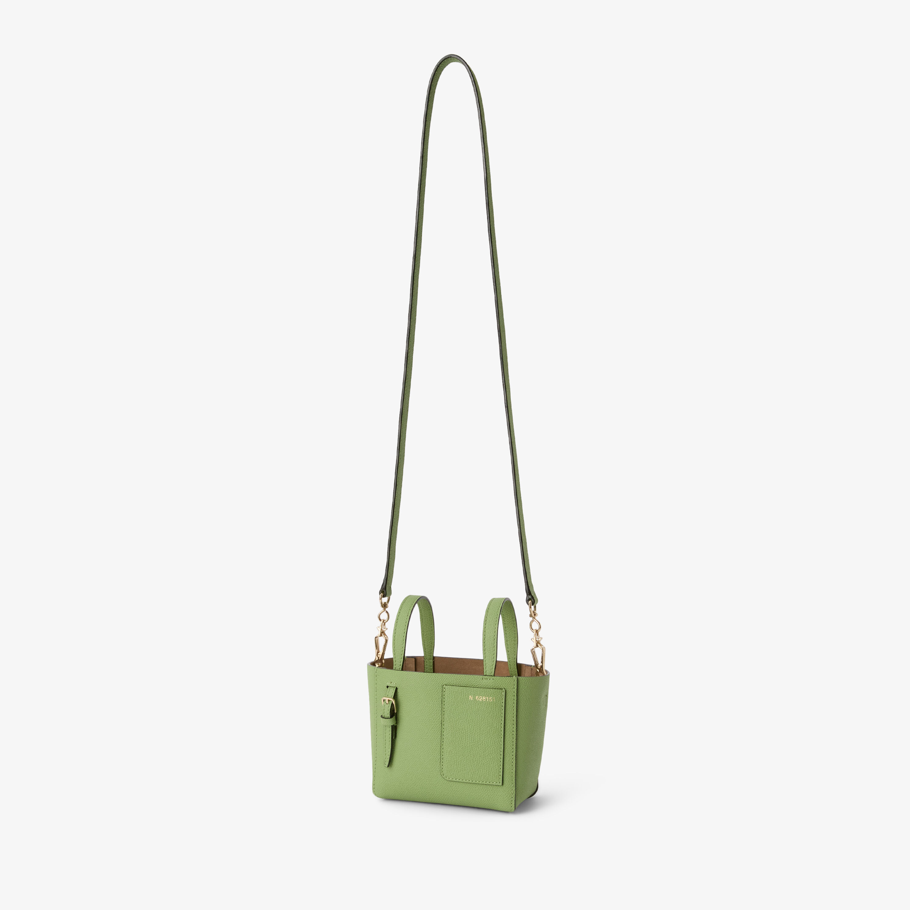 Women's Aloe Green Luxury Leather Bucket Nano Bag | Valextra Soft