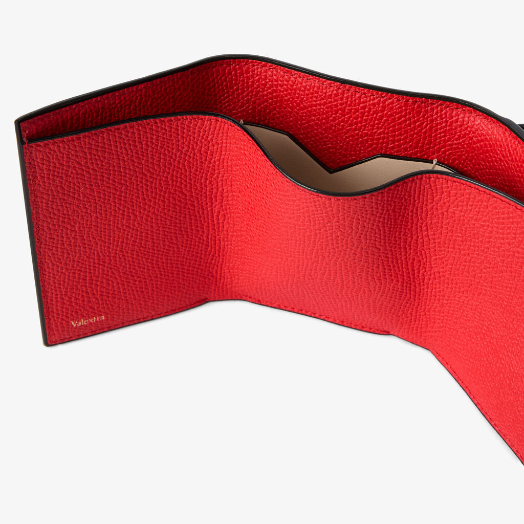 Small Wallet With Coin Holder - Crimson Red - Vitello VS - Valextra - 3