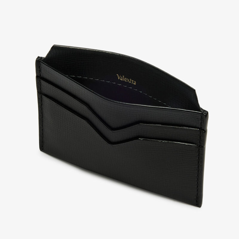 4CC Card Case - Black - Pavè calf leather - Valextra - 3