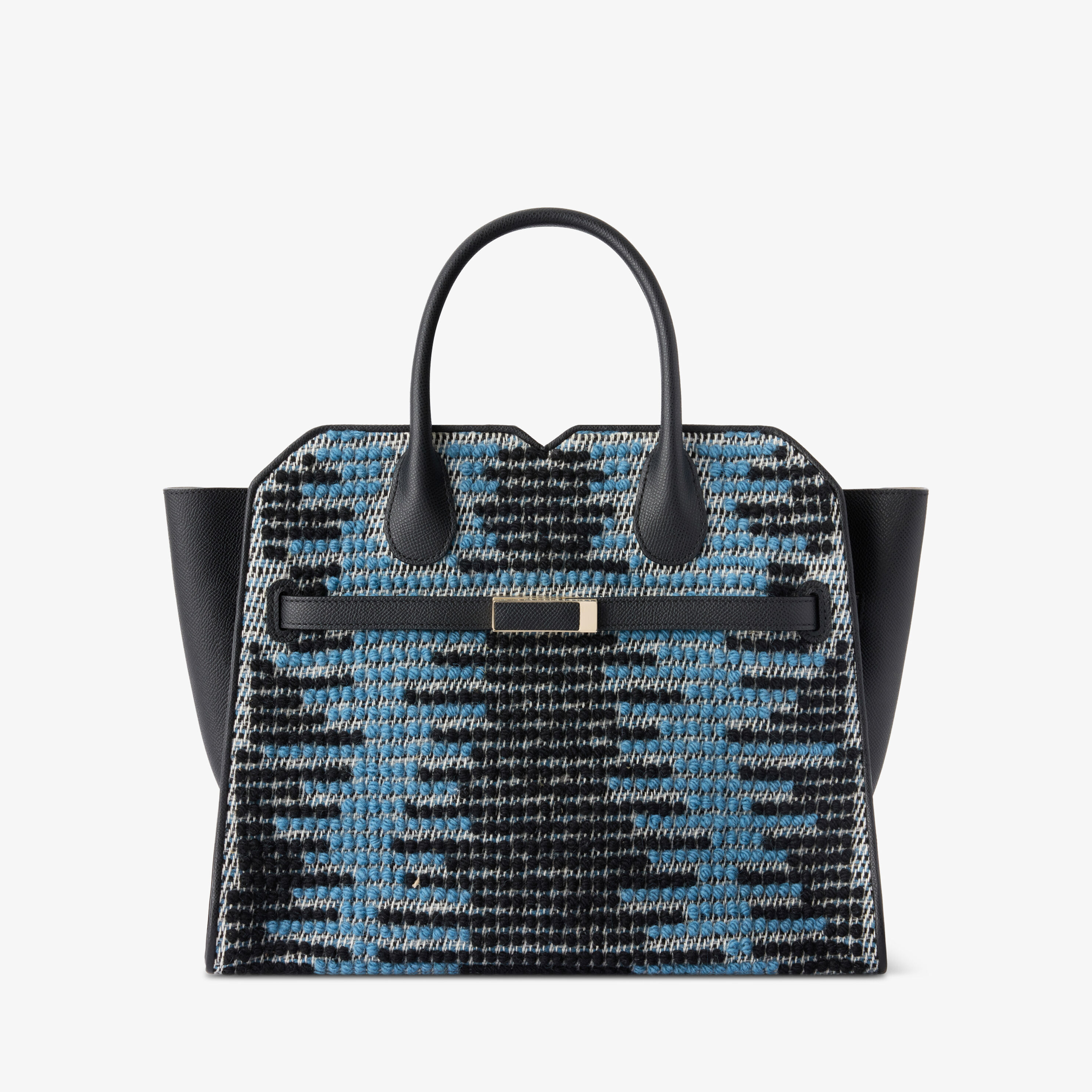 Women's Black & Light Blue Leather Pibiones Medium Bag | Valextra