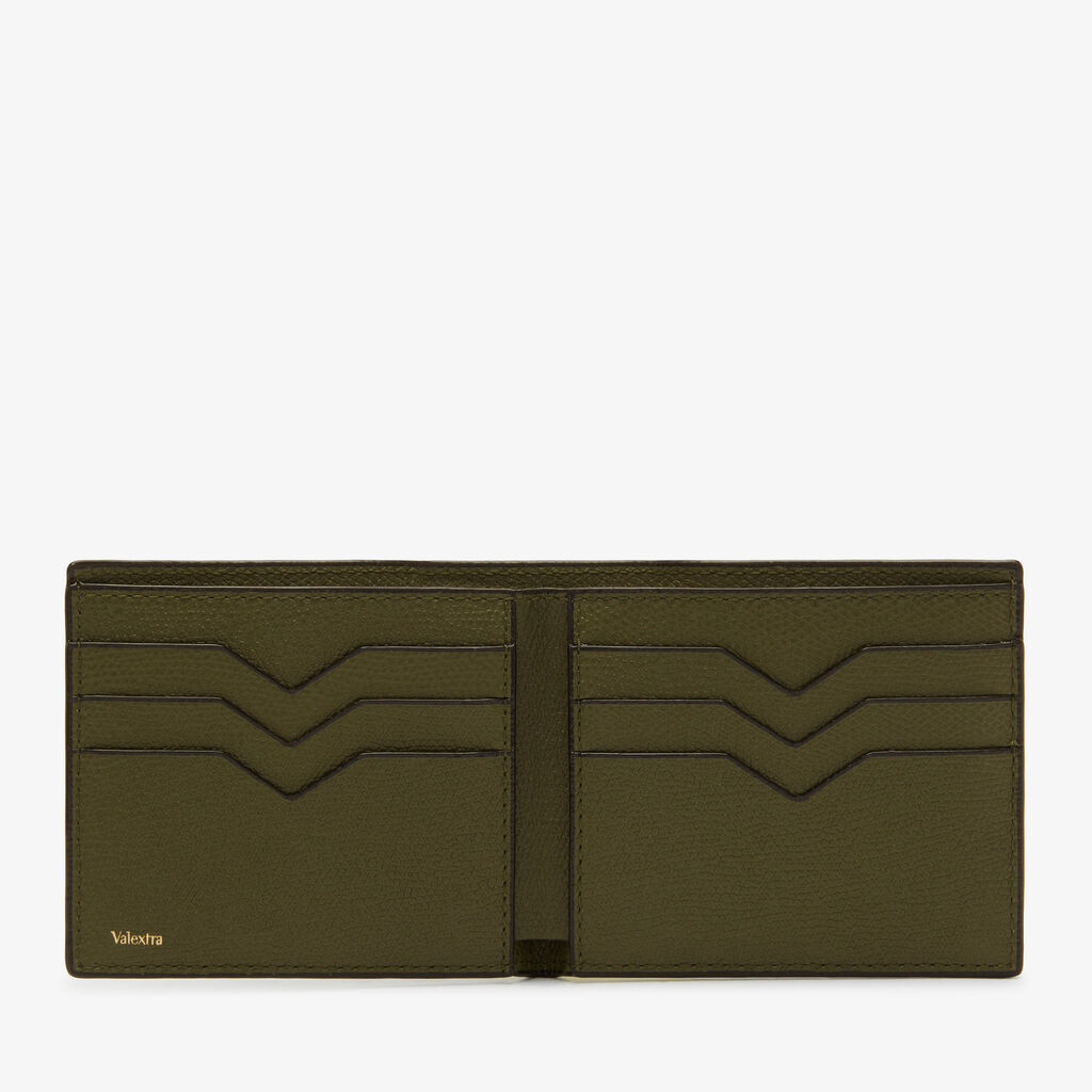 Bifold wallet 6 cc - Military Green - Vitello VS - Valextra - 4