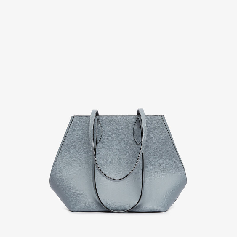 Vivi Shopping Medium Bag - Niagara Blue - Millepunte Soft calf leather - Valextra - 1
