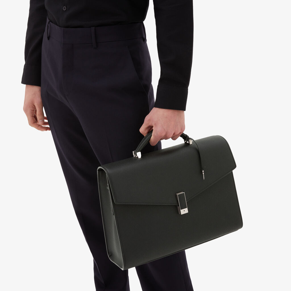 Iside Briefcase 24h - Black - Vitello VS - Valextra - 2