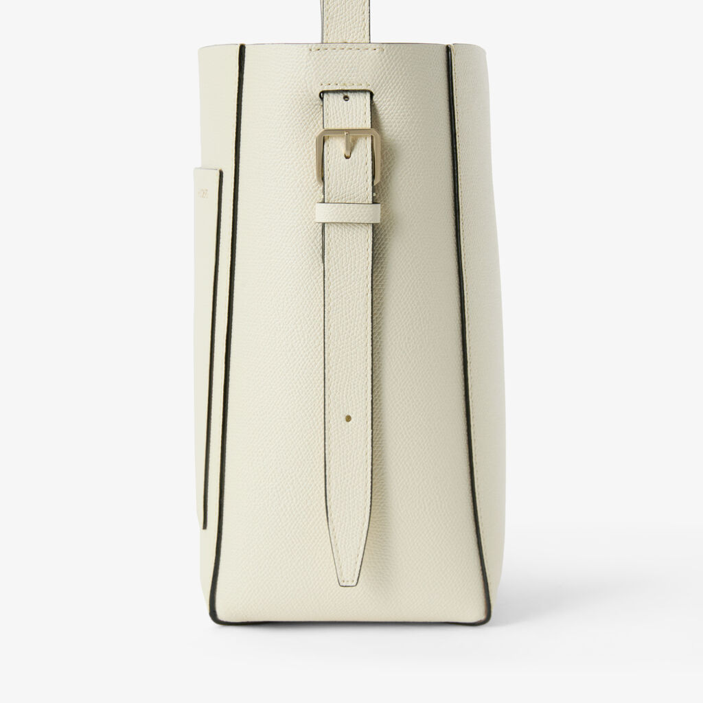 Soft Bucket Mini Bag - Pergamena White - Vitello VS - Valextra - 3