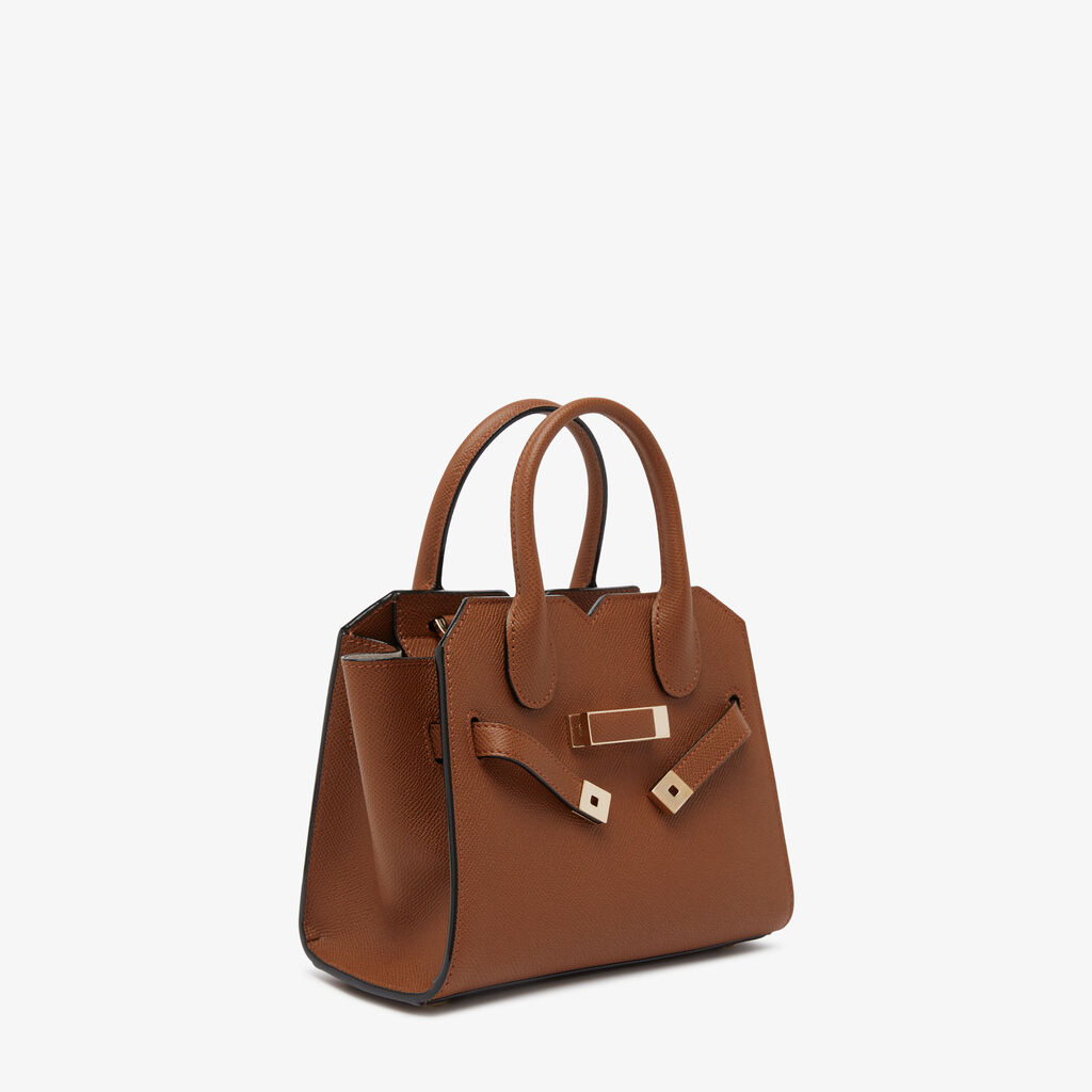 Milano Crossbody Micro Bag - Chocolate Brown - Vitello Millepunte Soft - Valextra - 6