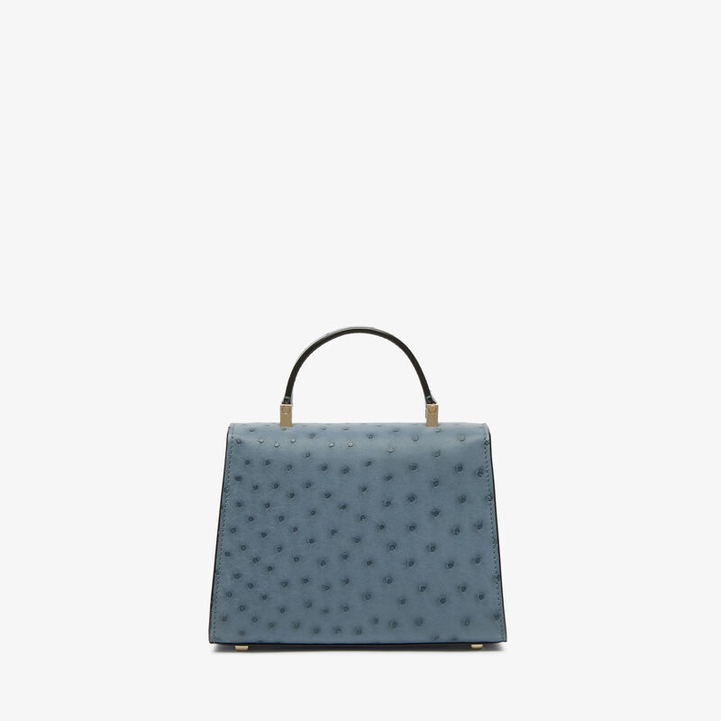 Iside Ostrich Crossbody Micro Bag - Avio Blue - Exotic - Valextra - 5