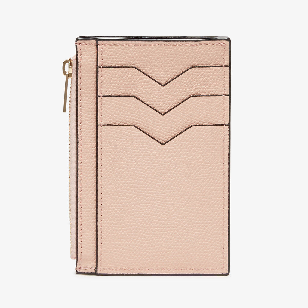 Card Holder 3CC with Zip - Bonne Mine Pink - Vitello VS - Valextra - 5