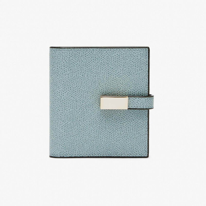 Small Wallet With Coin Purse - Smokey Blue - Millepunte calf leather - Valextra - 5