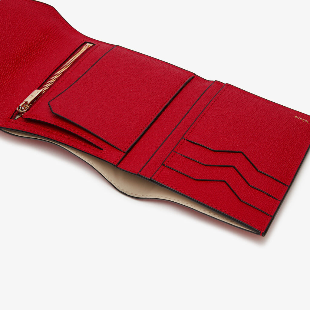 Portafoglio Iside Trifold - Rosso - Vitello VS - Valextra - 2