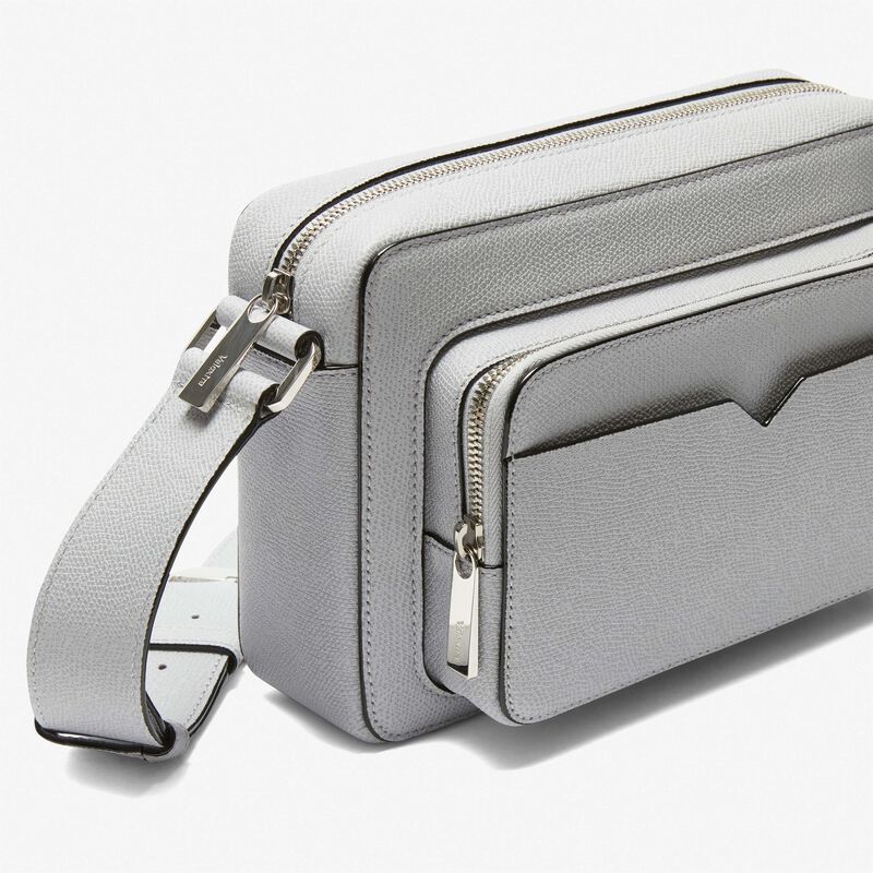 V-Line Reporter Bag - Stone Grey - Millepunte calf leather - Valextra - 5