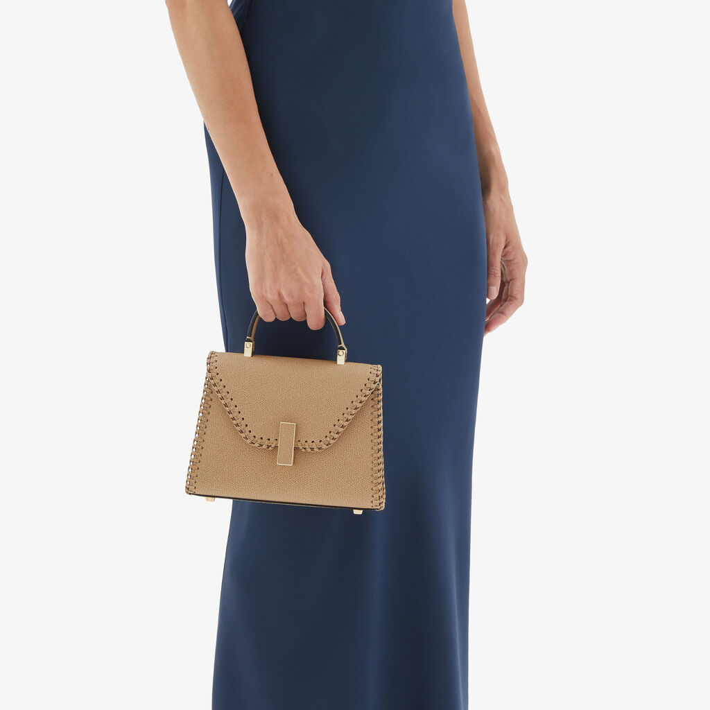 Iside Braided Crossbody Micro Bag - Cashmere Beige - Vitello VS-Infilatura Punto Festone - Valextra - 2