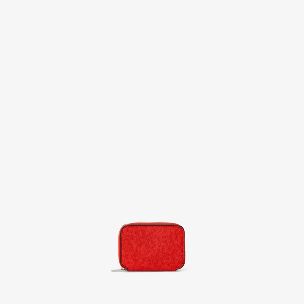 Card Holder Zip Around - Crimson Red - Vitello VS - Valextra - 3