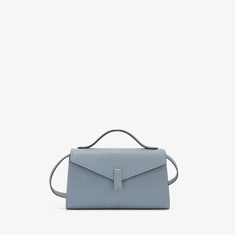 Borsa a Mano Iside T&igrave;n - Blu Niagara - Pelle di vitello Millepunte - Valextra - 3