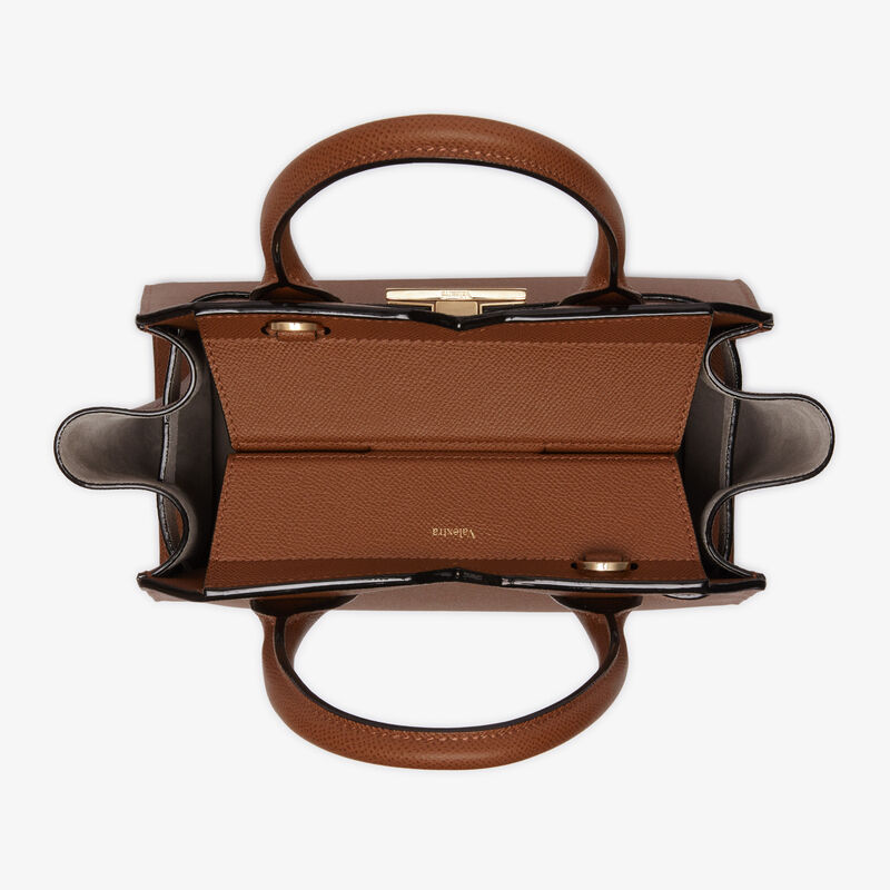 Milano Two Handles Mini Bag - Chocolate Brown - Millepunte Soft calf leather - Valextra - 7
