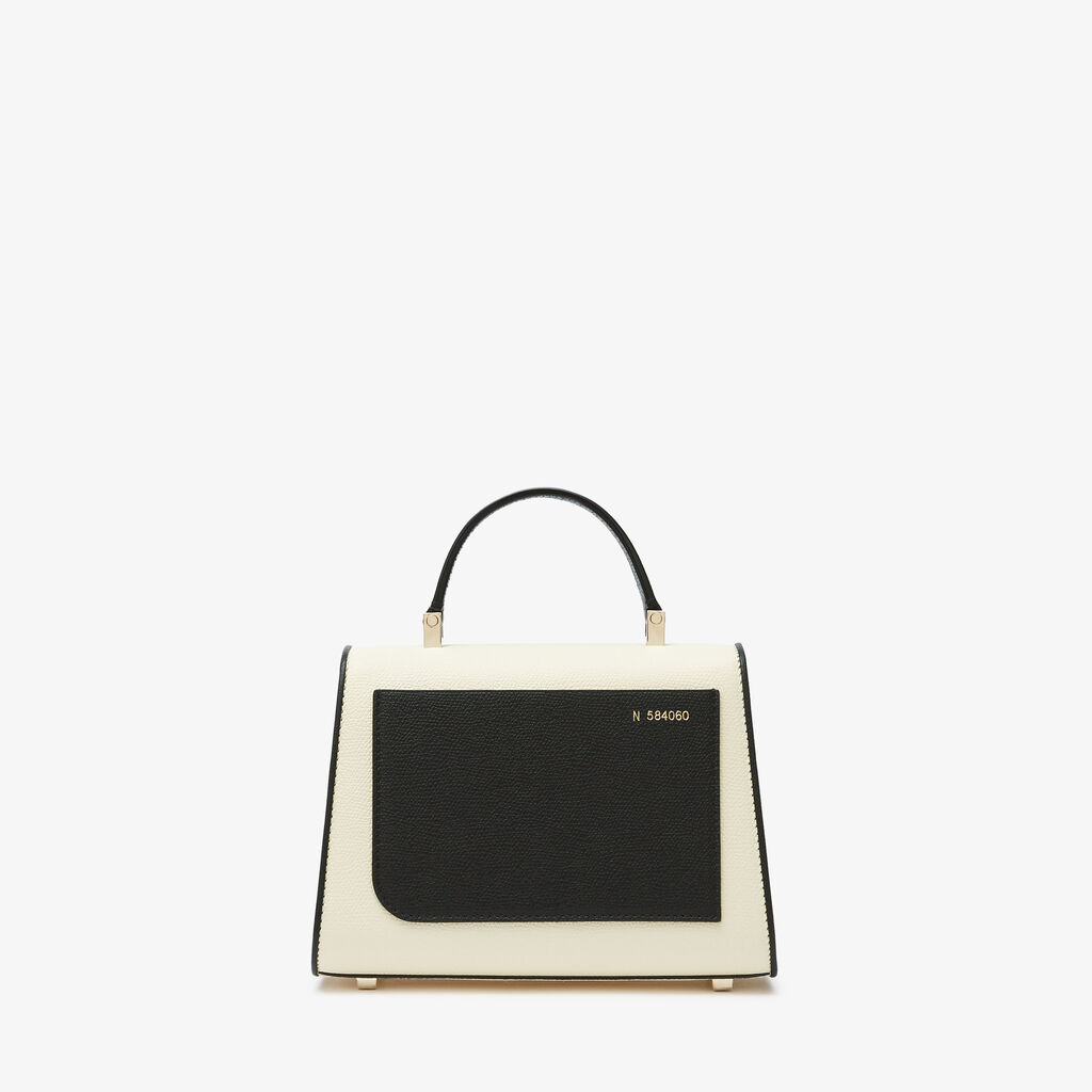 Iside Chiaroscuro Crossbody Micro Bag - Pergamena White/Black - Vitello VS - Valextra - 6