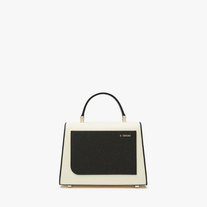 Iside Chiaroscuro Crossbody Micro Bag - Pergamena White/Black - Millepunte calf leather - Valextra - 6
