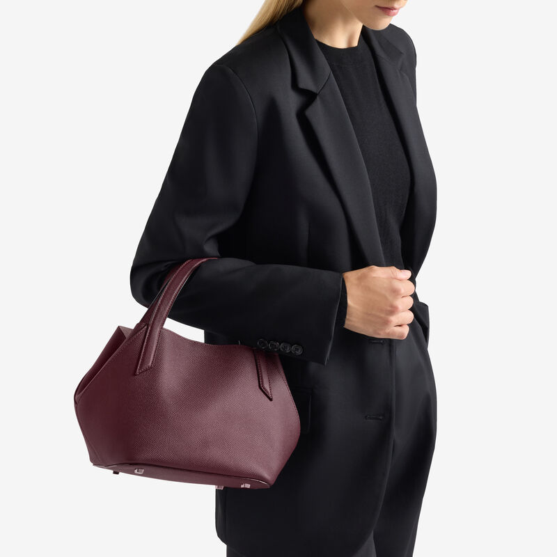 Gio Two Handles Bag - Claret Red - Millepunte Soft calf leather - Valextra - 2