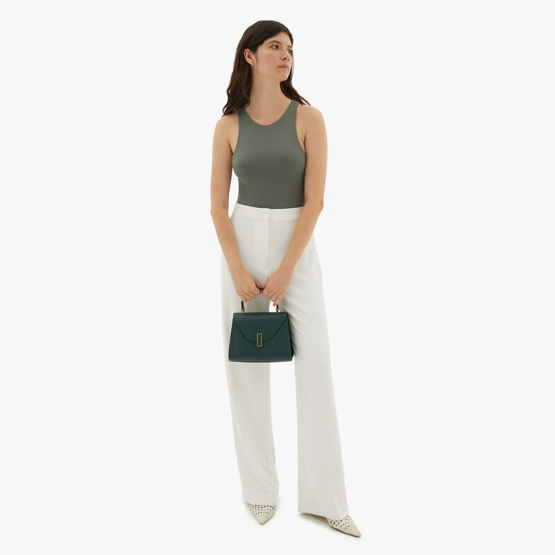 Iside Top handle mini bag - Valextra Green - Millepunte calf leather - Valextra - 2