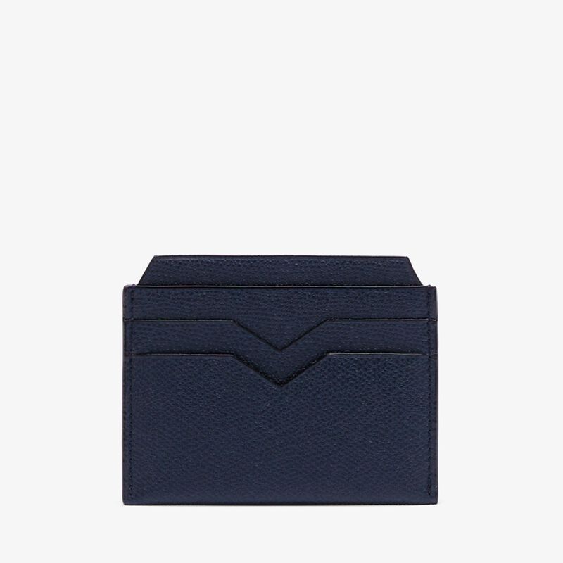 4CC Card Case - Dark Blue - Millepunte calf leather - Valextra - 5