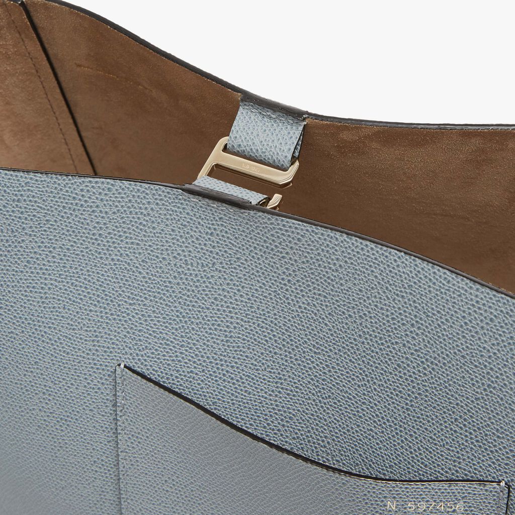 Soft Bucket Medium Bag - Niagara Blue - Vitello VS - Valextra - 5