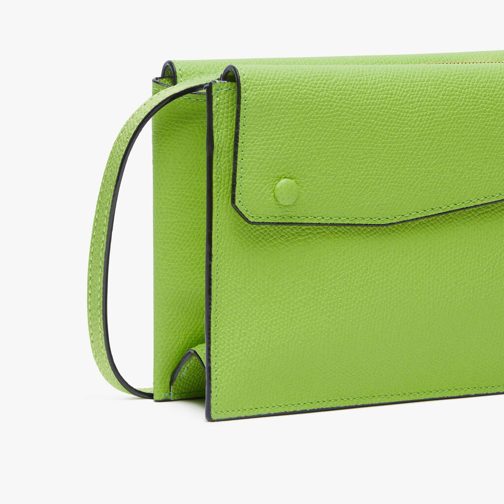 Pocket Slim Crossbody Bag - Apple Green - Vitello VS - Valextra - 4
