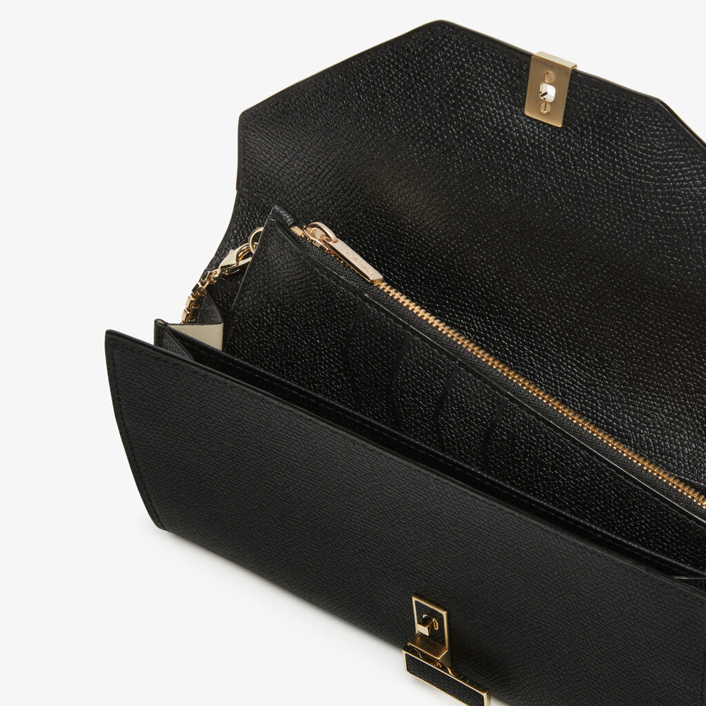 Iside continental purse with chain - Black - Vitello VS - Valextra - 3