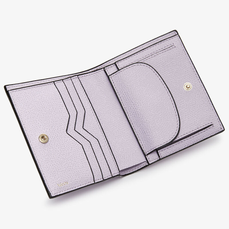 Compact Wallet 3 CC with Coin Purse - Wisteria Pink - Millepunte calf leather - Valextra - 2