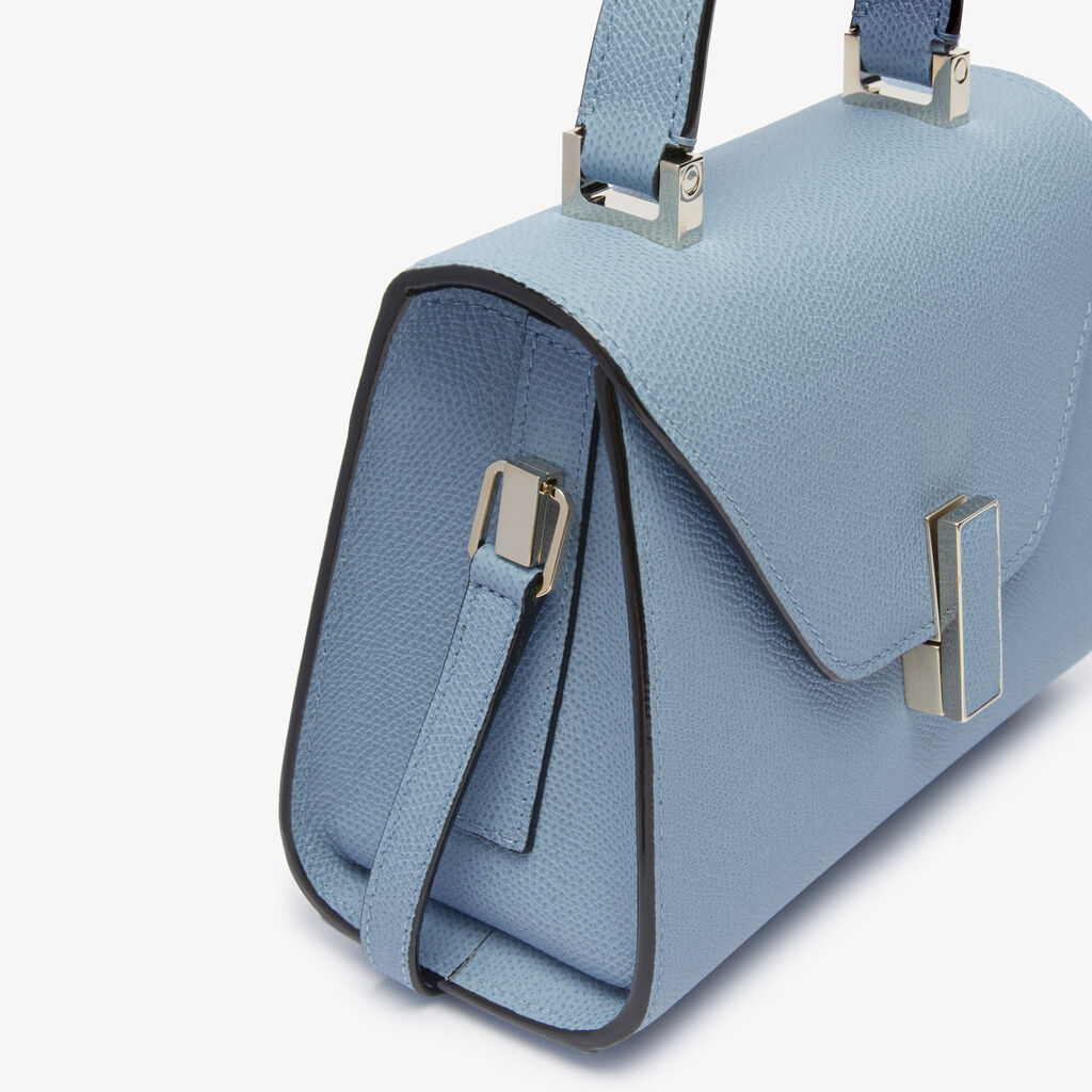 Borsa a Tracolla Iside Micro - Blu Camicia - Vitello VS - Valextra - 4