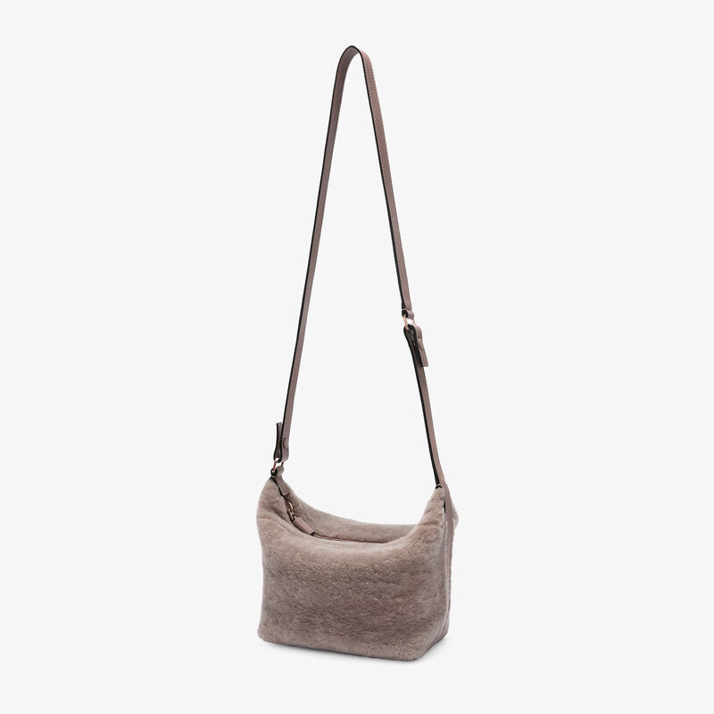 Mochi Shearling Top Handle Mini Bag -  - Montone Merinos/Vitello Millepunte Soft - Valextra - 3