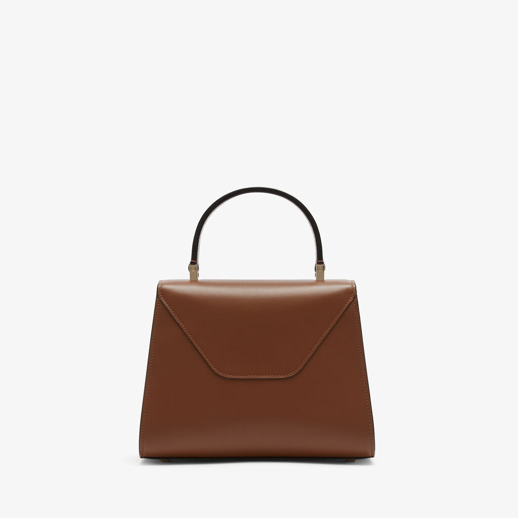 Iside Palmellato Top Handle Mini Bag - Chocolate Brown - Vitello Palmellato - Valextra - 6