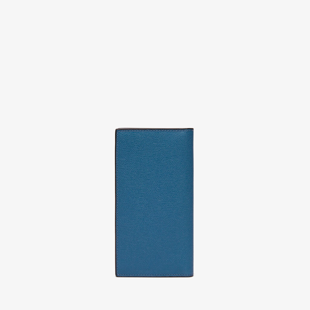 Vertical Wallet 12Cc - Cobalt Blue - Vitello VS - Valextra - 3