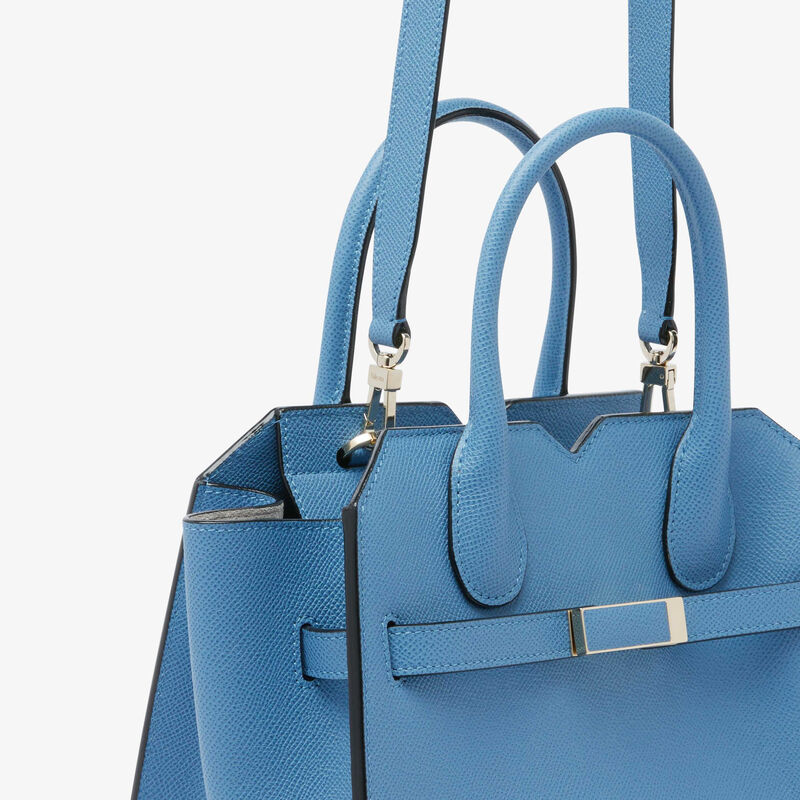 Milano Two Handles Mini Bag - Nebula Blue - Millepunte Soft calf leather - Valextra - 5