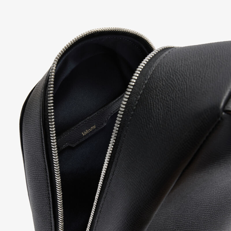 V-Line Core One Shoulder Backpack - Black - Millepunte Soft calf leather - Valextra - 4