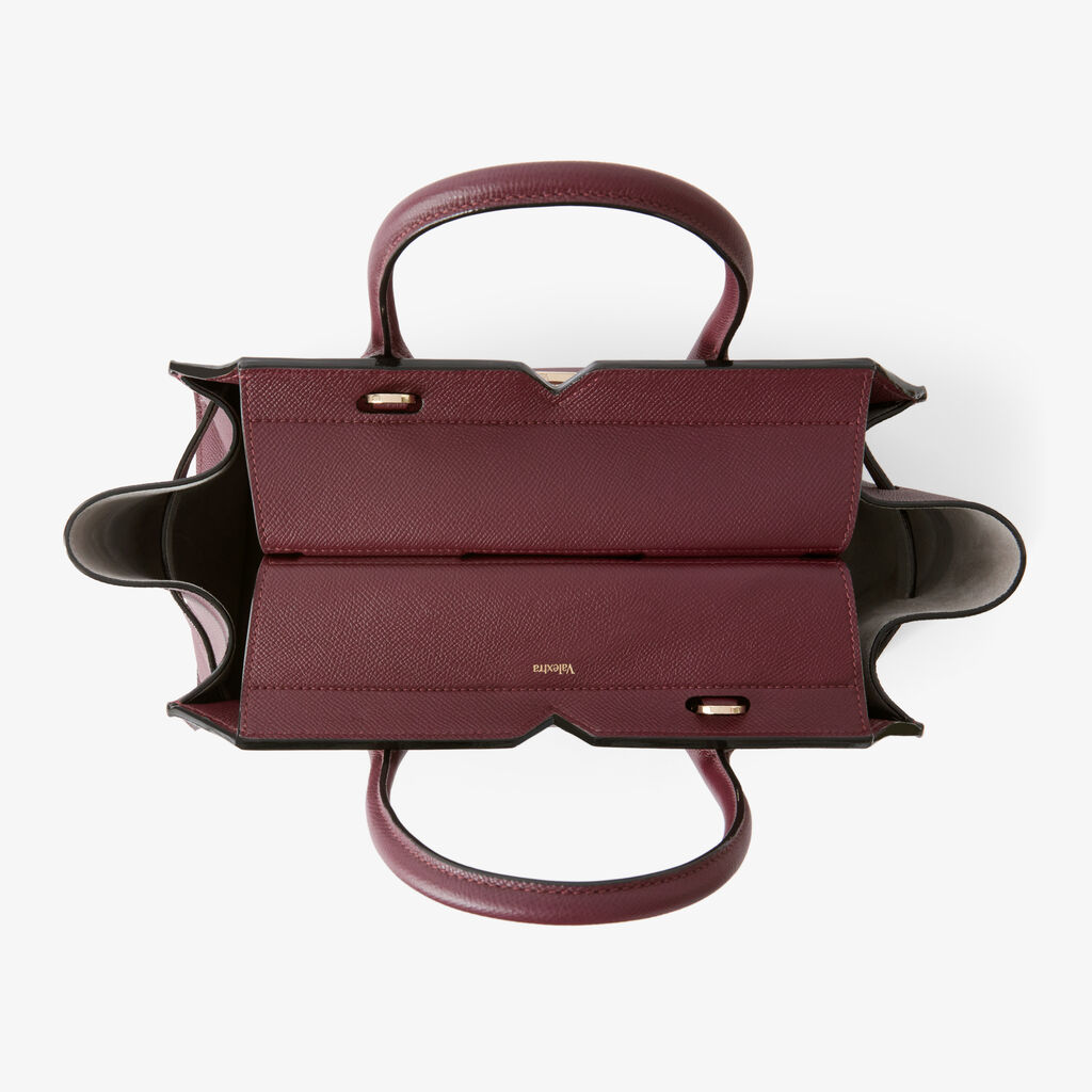 Milano Two Handles Medium Bag - Claret Red - Millepunte Soft calf leather - Valextra - 8