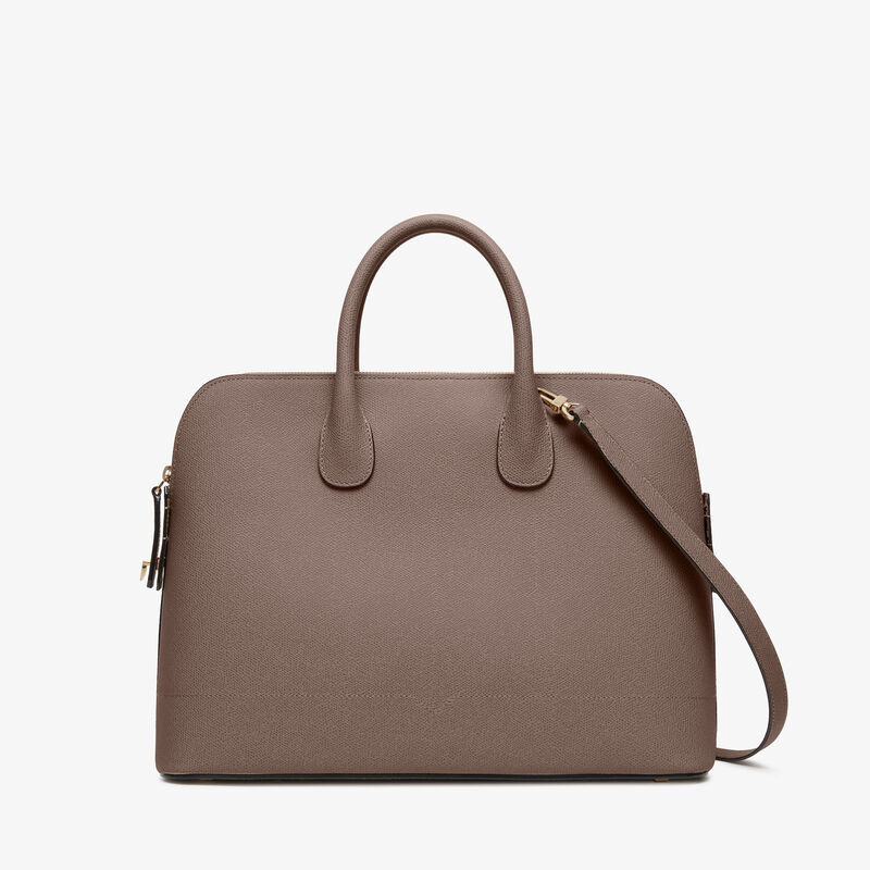 MyLogo Bowling Medium Bag - Sahara Brown - Millepunte calf leather - Valextra - 1