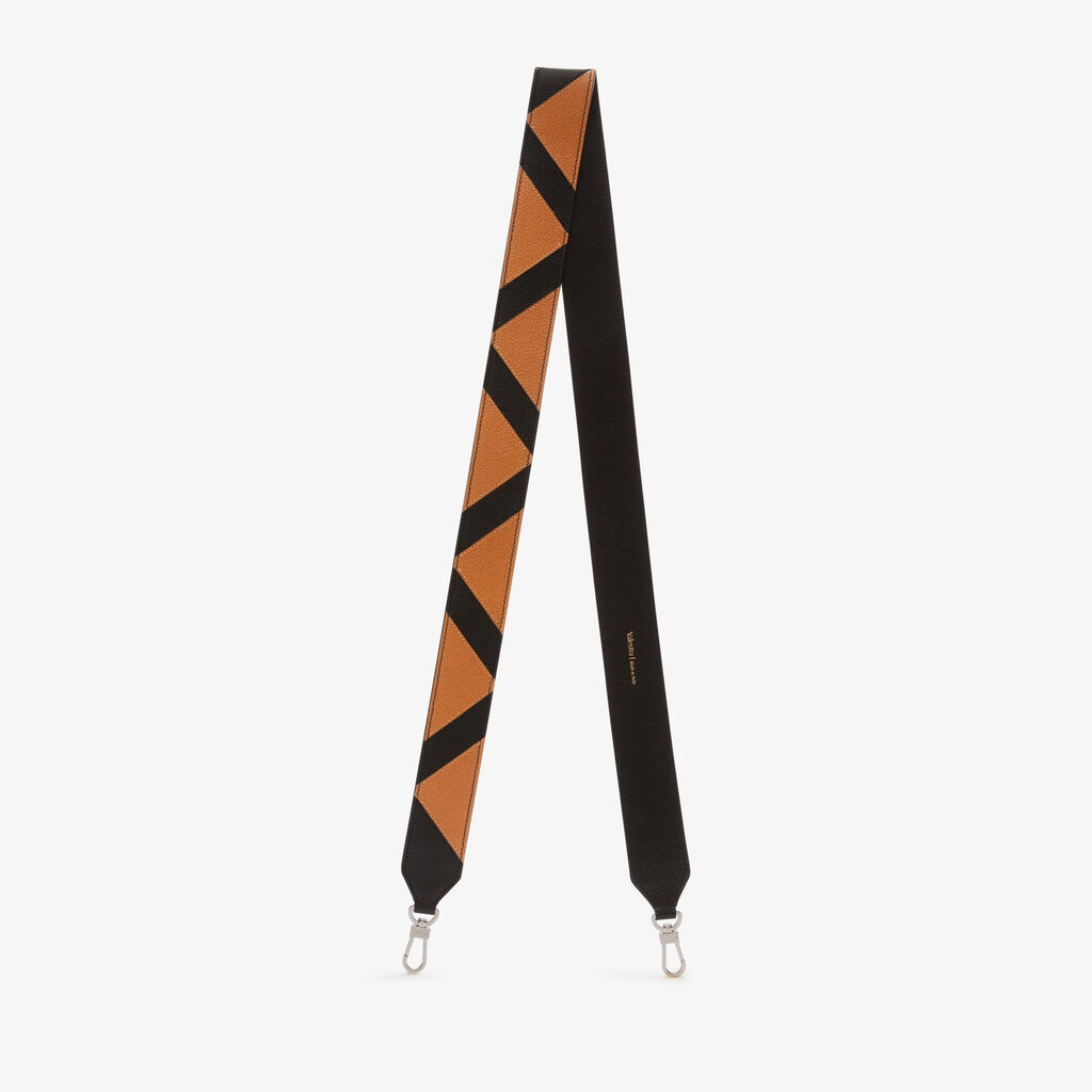 Shoulder Strap Intarsia - Havana Brown/Black - VS Vitello Zig Zag - Valextra - 1