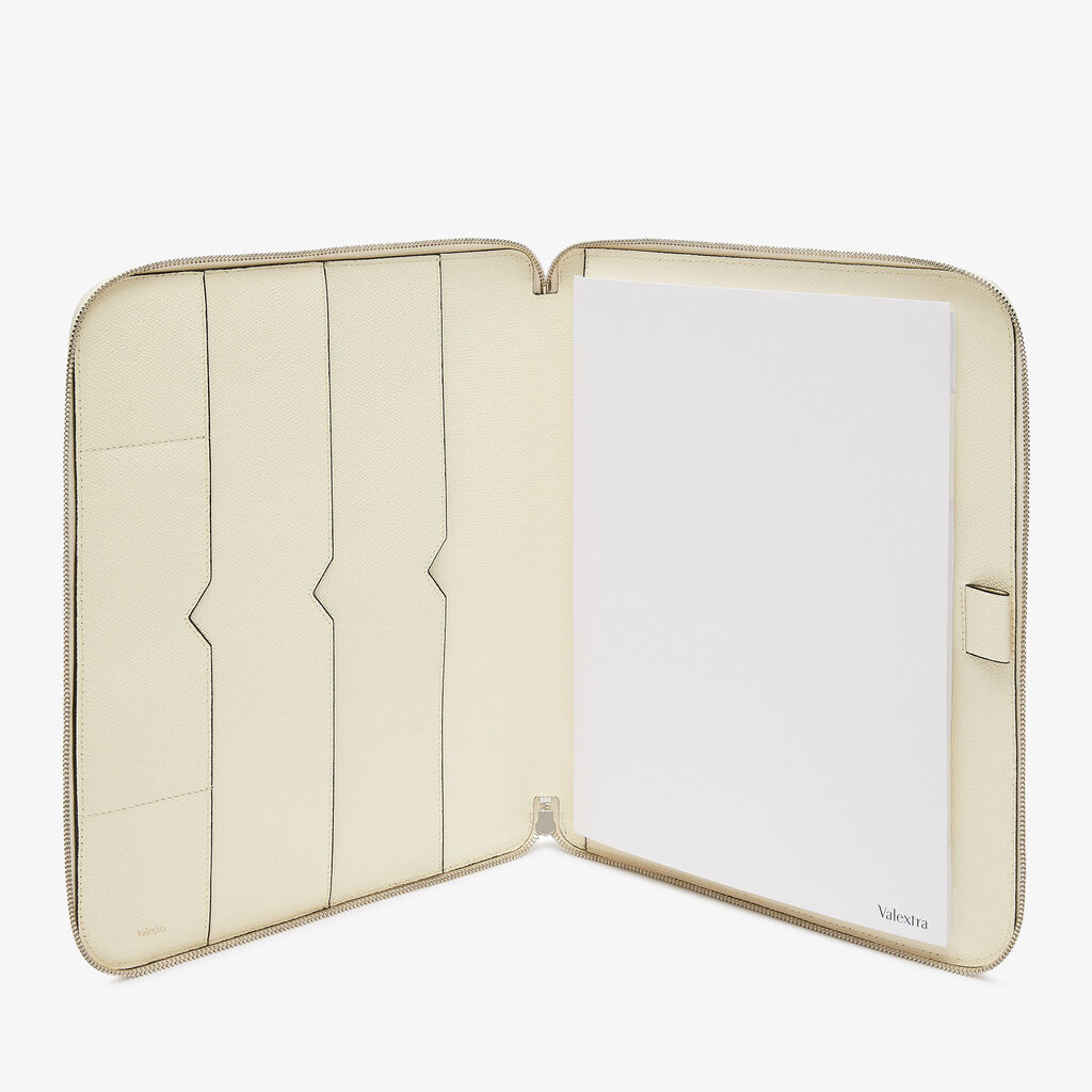Zip Around Writing Folder A4 - Pergamena White - Millepunte calf leather - Valextra - 2