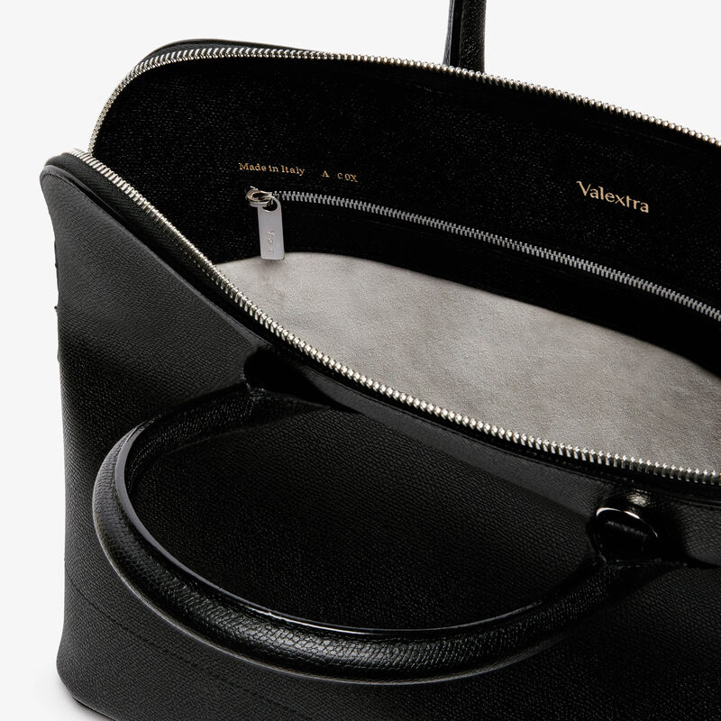 MyLogo Bowling Medium Bag - Black - Millepunte calf leather - Valextra - 4