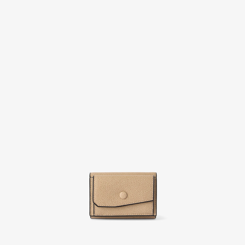Small Wallet With Coin Holder - Cashmere Beige - Vitello VS - Valextra - 1