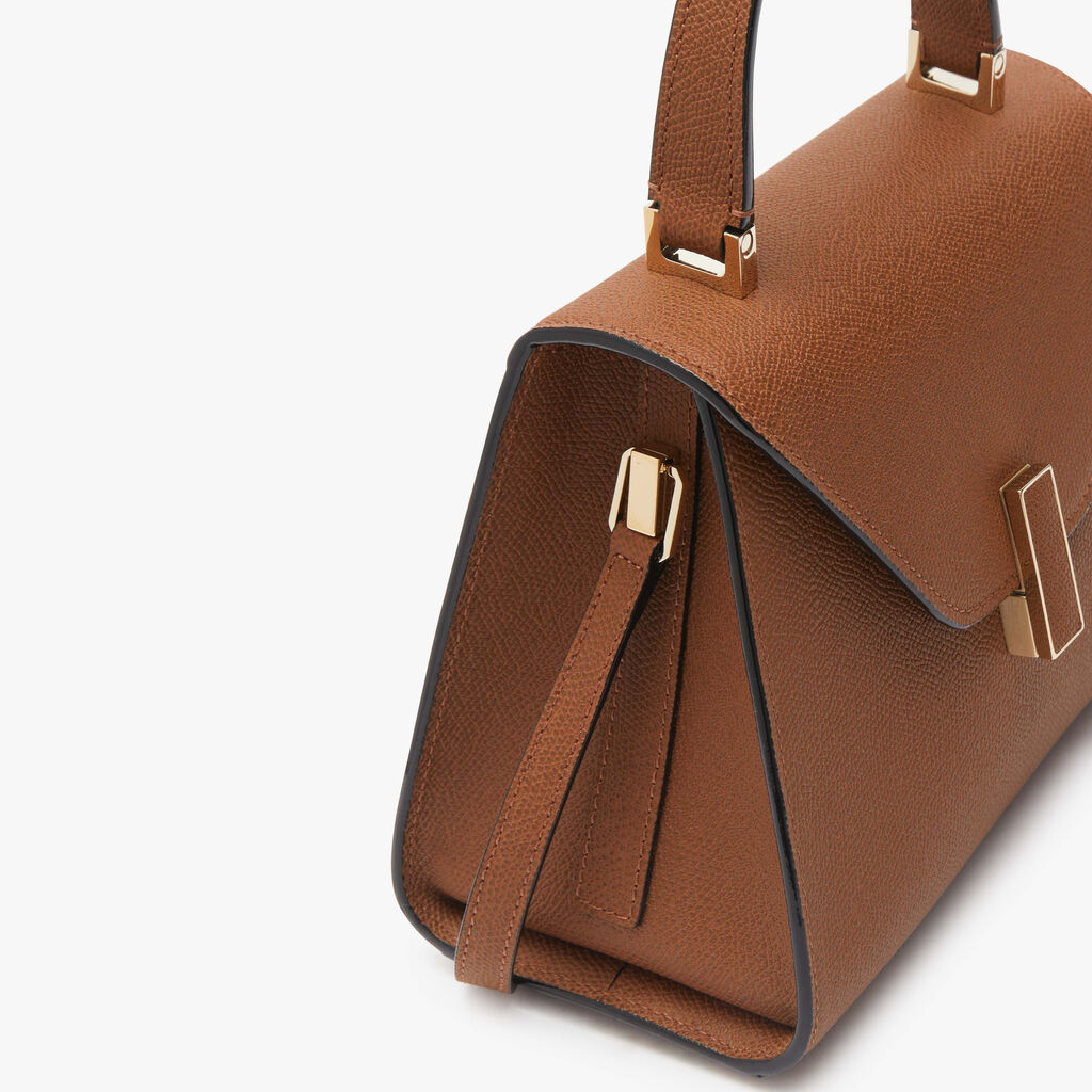 Iside Top Handle Mini Bag - Chocolate Brown - Millepunte calf leather - Valextra - 4
