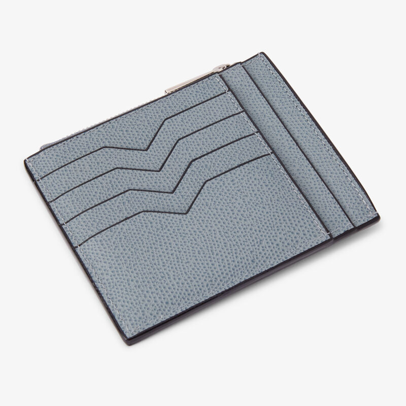 Card Holder 8CC with Zip - Niagara Blue - Millepunte calf leather - Valextra - 3