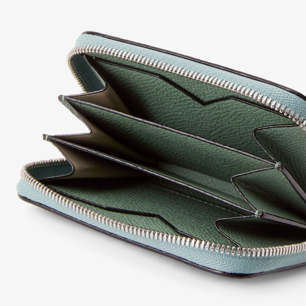 Card Holder Zip Around - Eucalyptus Green - Vitello VS - Valextra - 2