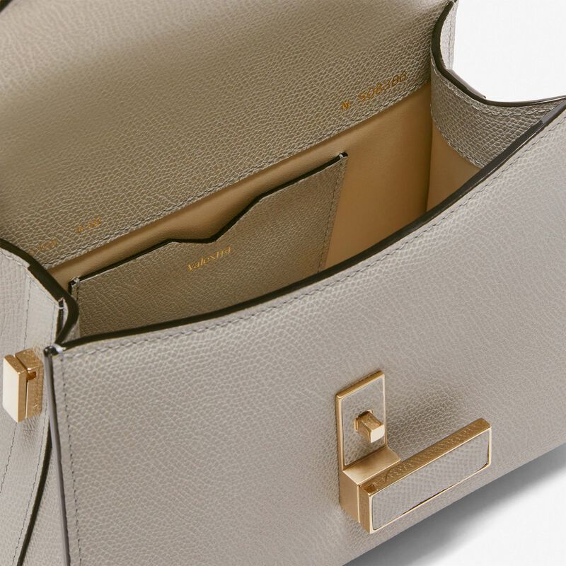 Iside crossbody micro bag - Ash Grey - Millepunte calf leather - Valextra - 3