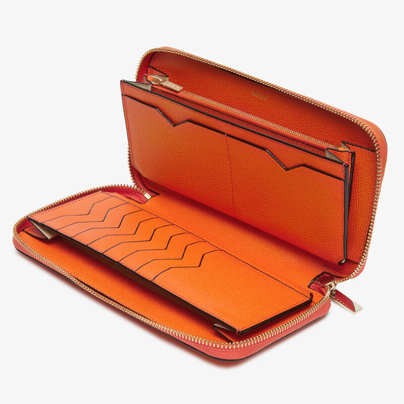 Zip Around 10 CC Wallet - Lobster Red - Millepunte calf leather - Valextra - 2