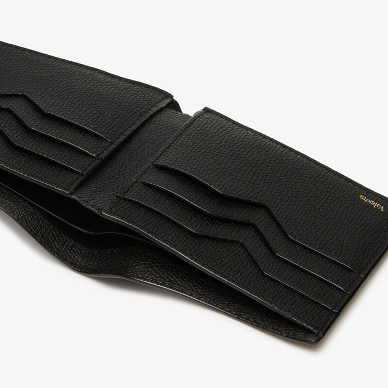 Bifold wallet 6 cc - Black - Millepunte calf leather - Valextra - 2